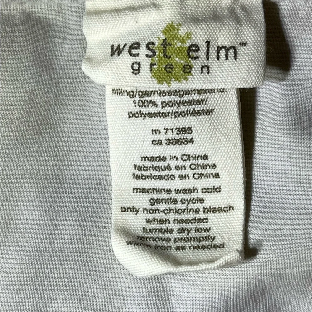 West Elm Euro Sham - thick textured stitched fabric, beige, 24”x24”